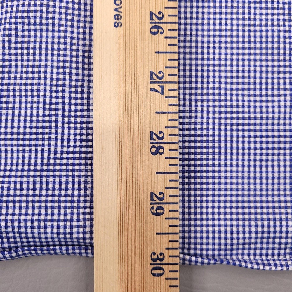 Mizzen + Main Shirt Mens XL Trim Fit Blue Gingham Plaid Spinnaker Collection USA - Picture 9 of 12